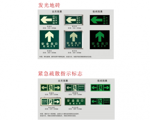 發(fā)光地磚+緊急疏散指示標(biāo)志